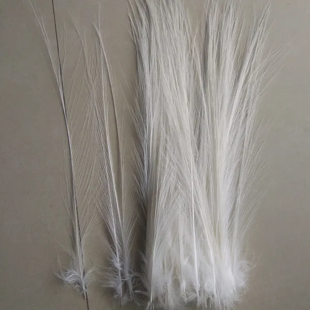 50pcs Natural White Heron Feathers 6-8 inches 3