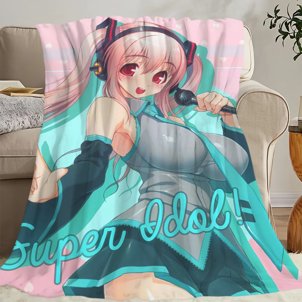 Anime Super S-Sonico Blanket Skin friendly comfort warm soft plush blanket suitable sofa living room office bedroom 6