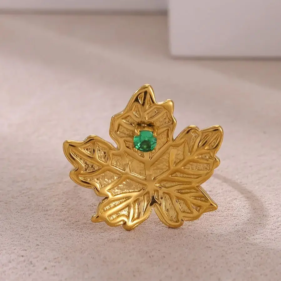 Zircon Maple Fashion Stainless Steel
