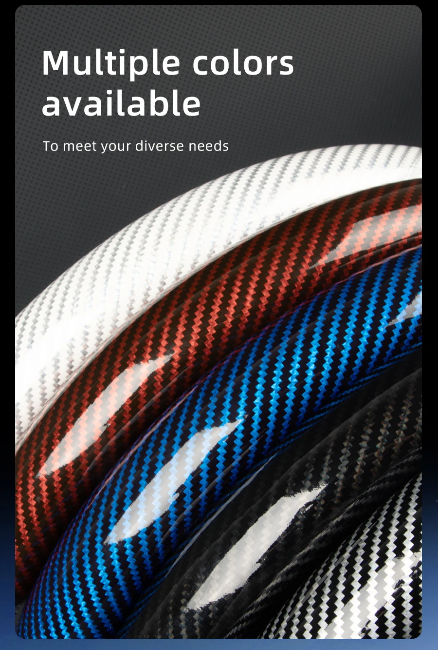 Passend für Ram Carbonfaser-Textur Lenkradbezug mit segmentiertem Schnellverschluss-Design, Langlebig, für Pickup Promaster Rampage 1500 2500 3500 4000 4500 5500 700 1000, Erhältlich in Schwarz, Blau, Rot, Weiß, Silber – Detail 9