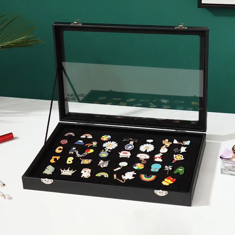 Pin Medal Display Case Badge Storage Box Transparent Dustproof Pin Display Box For Medal Jewelry Collection Display Frame