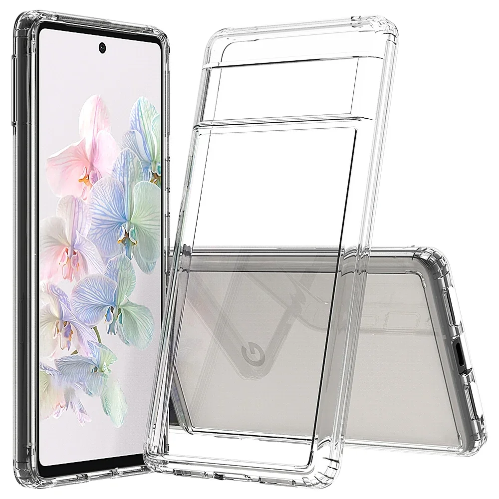 

Transparent Case for Google Pixel 7 Pro Shockproof Cover Soft TPU Frame with Clear Hard Acrylic Back Shell for Pixel 7A Capa