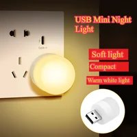 Hot Selling Night Light, Mini Atmosphere LED Light, Portable Round Light, Plug-in USB Student Eye Protection Light 2
