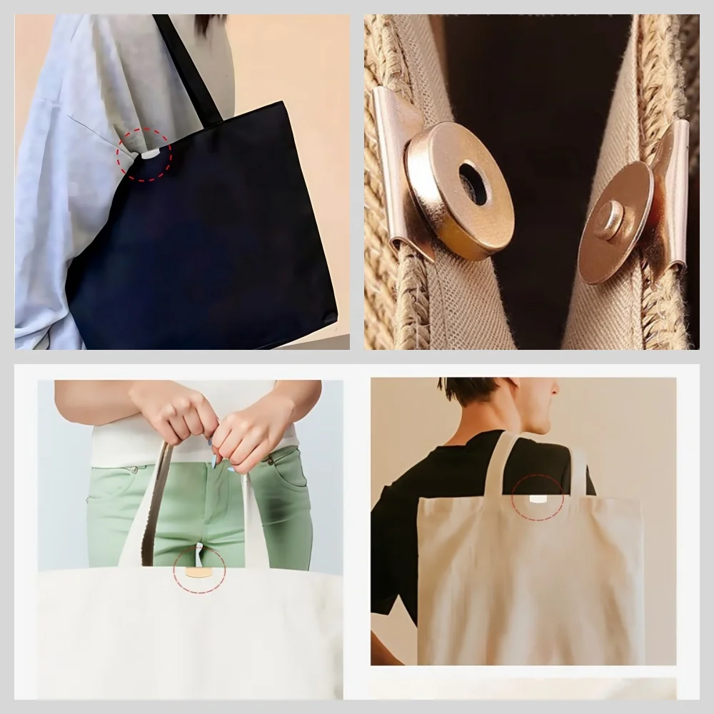 5 Sets nahtlose Metall-Magnetschnallen für Taschen – magnetische Druckknöpfe für DIY-Schnallenverschluss, magnetische Druckknöpfe für Handtaschen – Detail 10