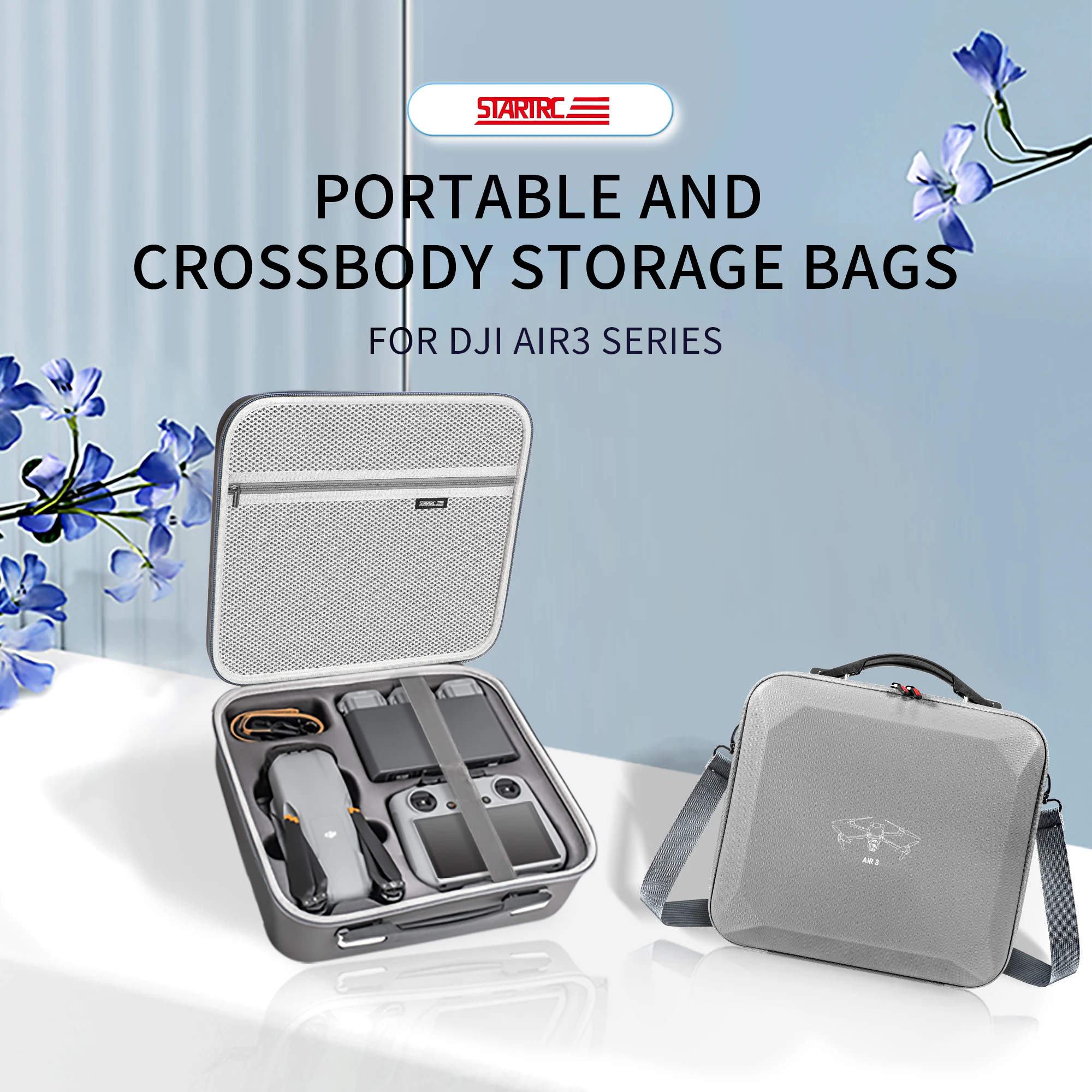 

For DJI Air 3 Series Portable And Crossbody Storage Bags Fly More Combo Set PU Case Compatible With RC2 N2 Remote Control