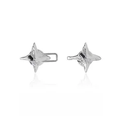 Elegant Adjustable Waist Buckle for Jeans - Four Pointed Star Design (Silver)