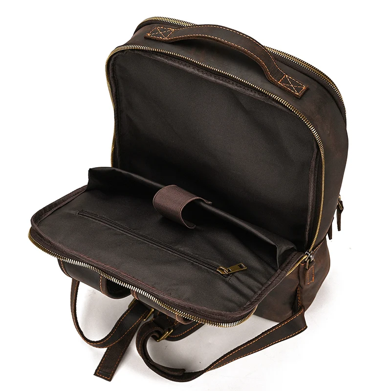 Womens Rustic Brown Leather Backpack Mens Purse