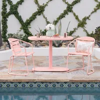 Patio Bistro Set 3 Piece Outdoor, Retro Metal Bistro Table and Chairs Set of 2,Waterproof CafeTable Set for Indoor/Outdoor/Porch 1