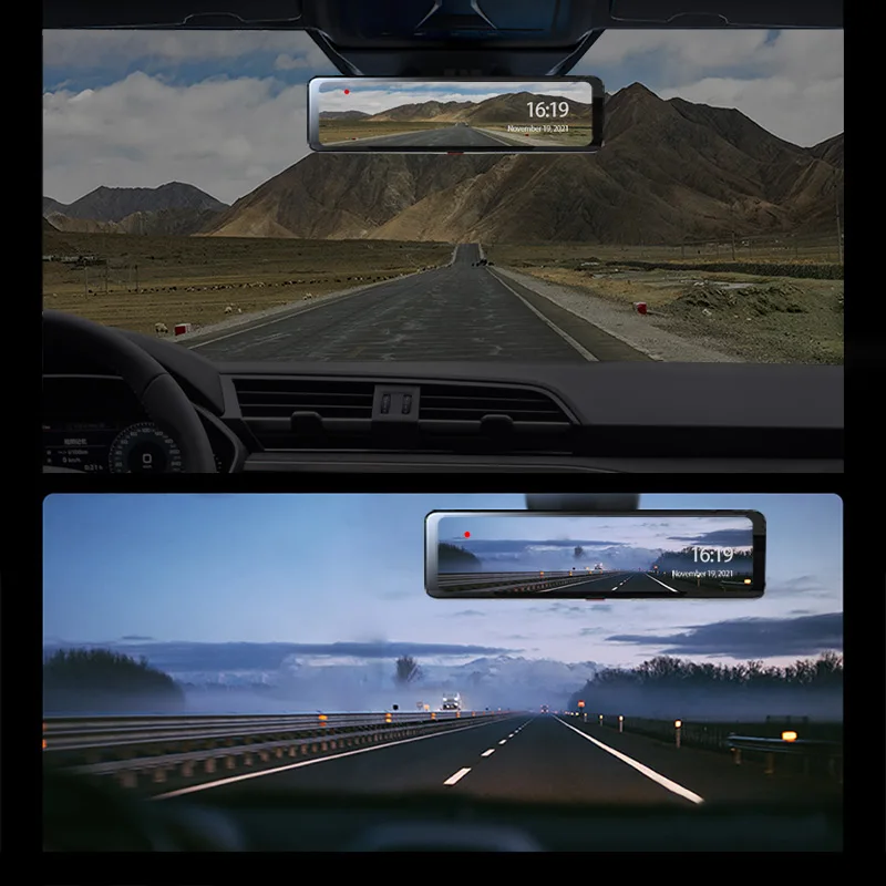 Car Dash Cam OBDPEAK H8 4K+2K 12 Inch Rear View Mirror Dash Camera 3840*2160P Car Dvr GPS WIFI Video Recording Super Night Vision Dual Lens car dash cam