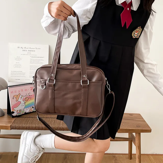 Japanese Style JK Bag Women High School Student Uniform Bag PU Leather Shoulder Bag Women Simple Handbags Crossbody Bags Itabag 3