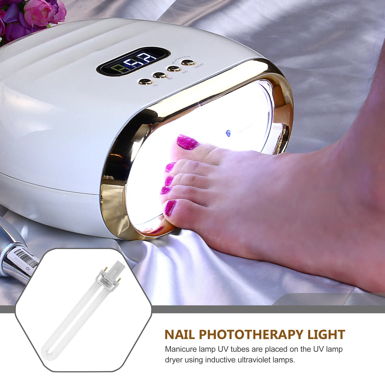 8Pcs 9W 매니큐어 라이트 튜브 프리미엄 품질 재사용 가능한 램프 빠른 건조 젤 네일용 DIY 매니아를 위한 완벽한 선물