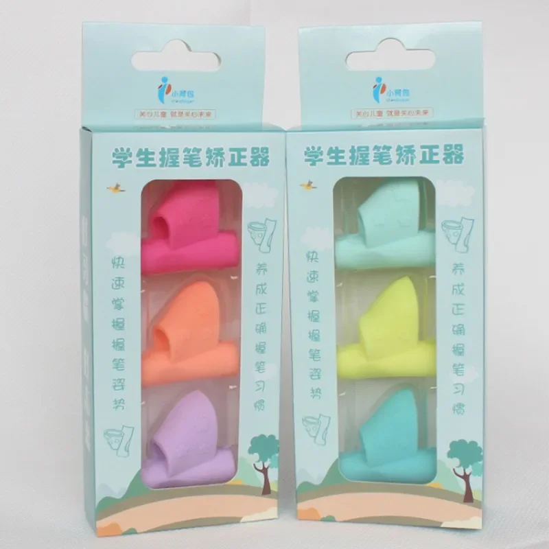 1/3pcs Pencils Handle Right Hand Helps Children Learn Holding Pen Writing Posture Correction Magic Fits Pencil Soft Color Random writing pencils set,pencil school supplies
