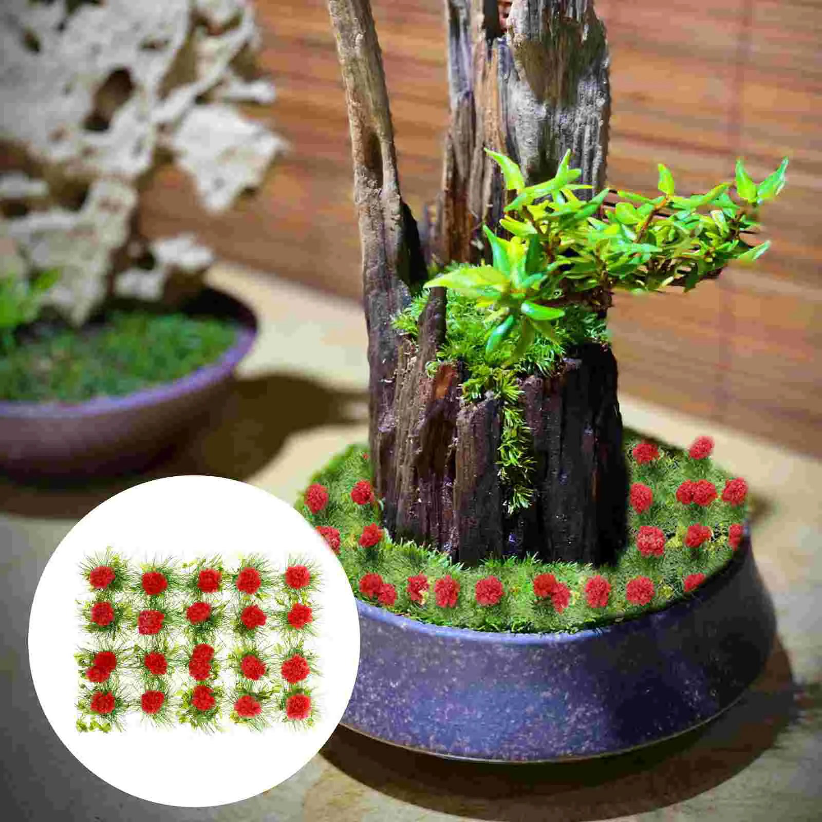 

Miniature Dollhouse Accessories Artificial Flower Indoor Plants Simulation Grass
