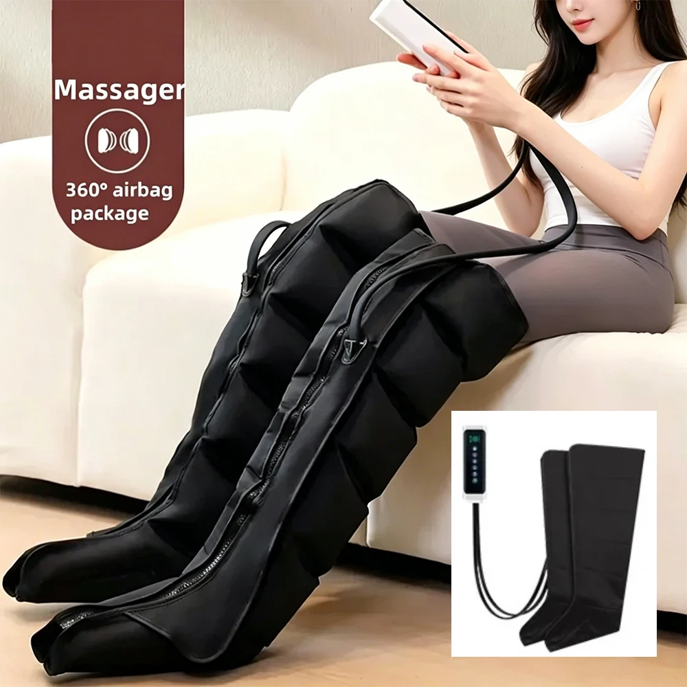 Masseur de jambes à pression d'air, bottes de massage pour la circulation des pieds, pétrissage et compression, relaxation profonde des mollets, avec télécommande réglable