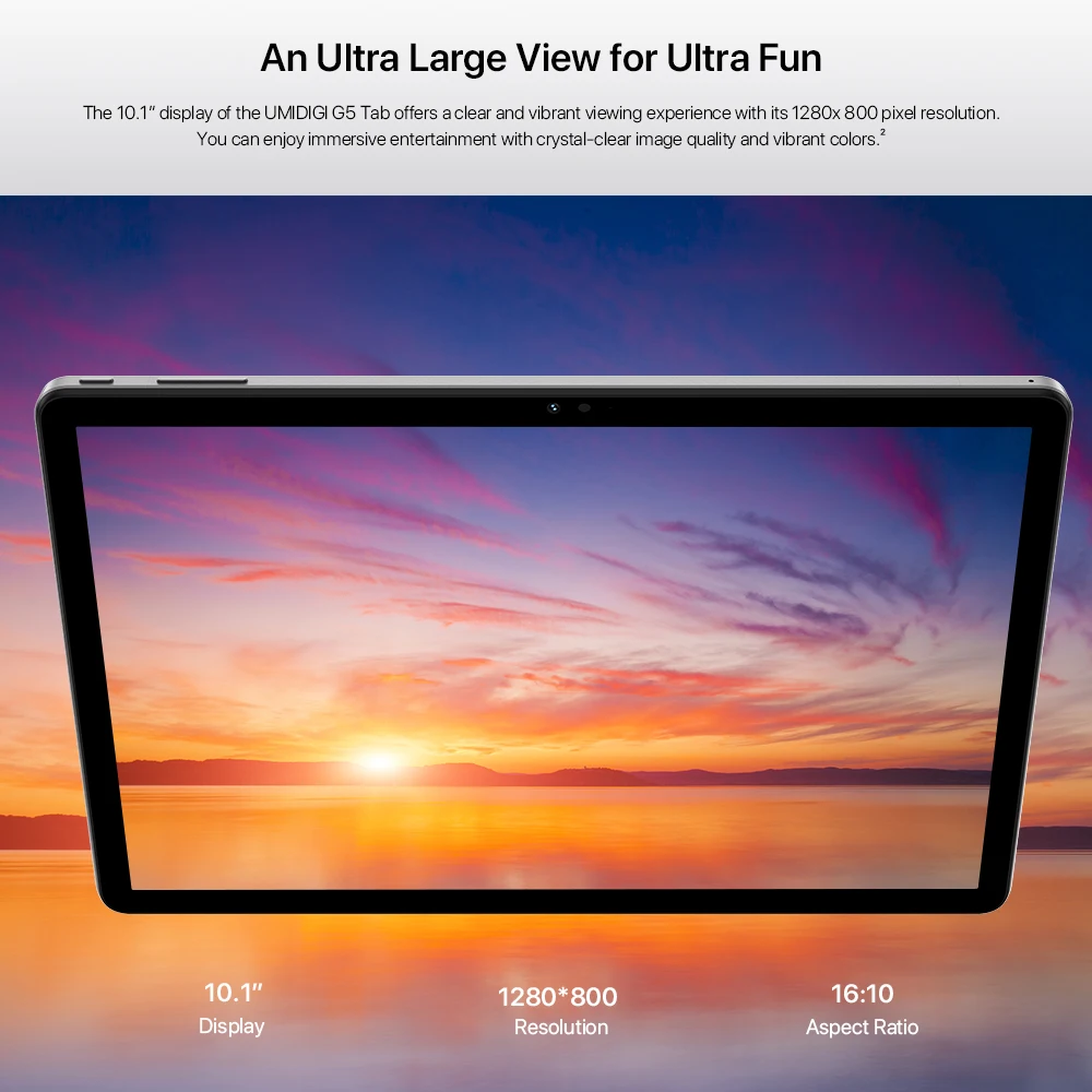 Android Tablet UMIDIGI G5 Tab tablet Android 13 10.1" HD  Unisoc T606 4+4GB 128GB 6000mAh Mega Battery AI Face Unlock 4