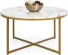 36in Faux Marble Accent Table, Modern End Table, Large Coffee Table Home Decor for Living Room, Dining Room, Tea, Coffee 1