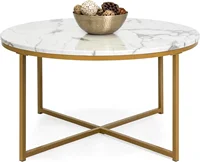 36in Faux Marble Accent Table, Modern End Table, Large Coffee Table Home Decor for Living Room, Dining Room, Tea, Coffee 1