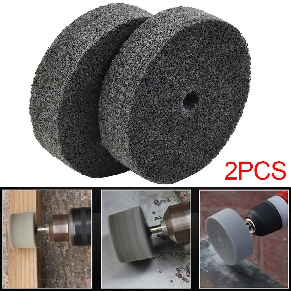 

2Pcs Anti-clogging Polishing 3-inch Tool Bench Grinder Fiber Buffing Wheel Nylon Polisher Pad Polishing Wheel