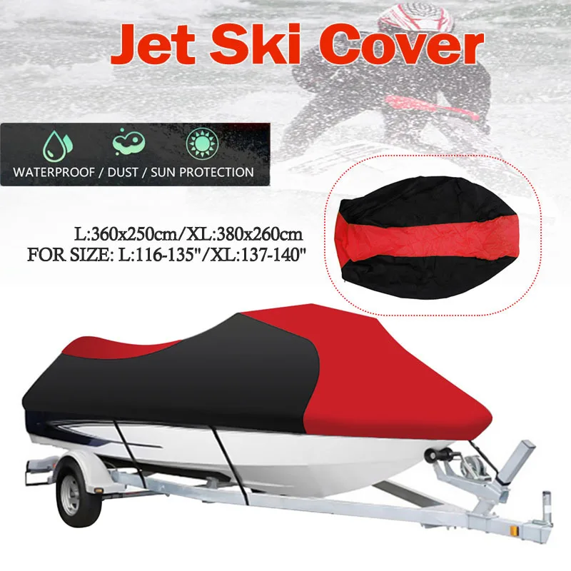 Jet Ski Cover Boat Cover L/XL 600D Waterproof Watercraft Motor Boat for Yamaha WaveRunner EXR VX Cruiser for Sea Doo GTI