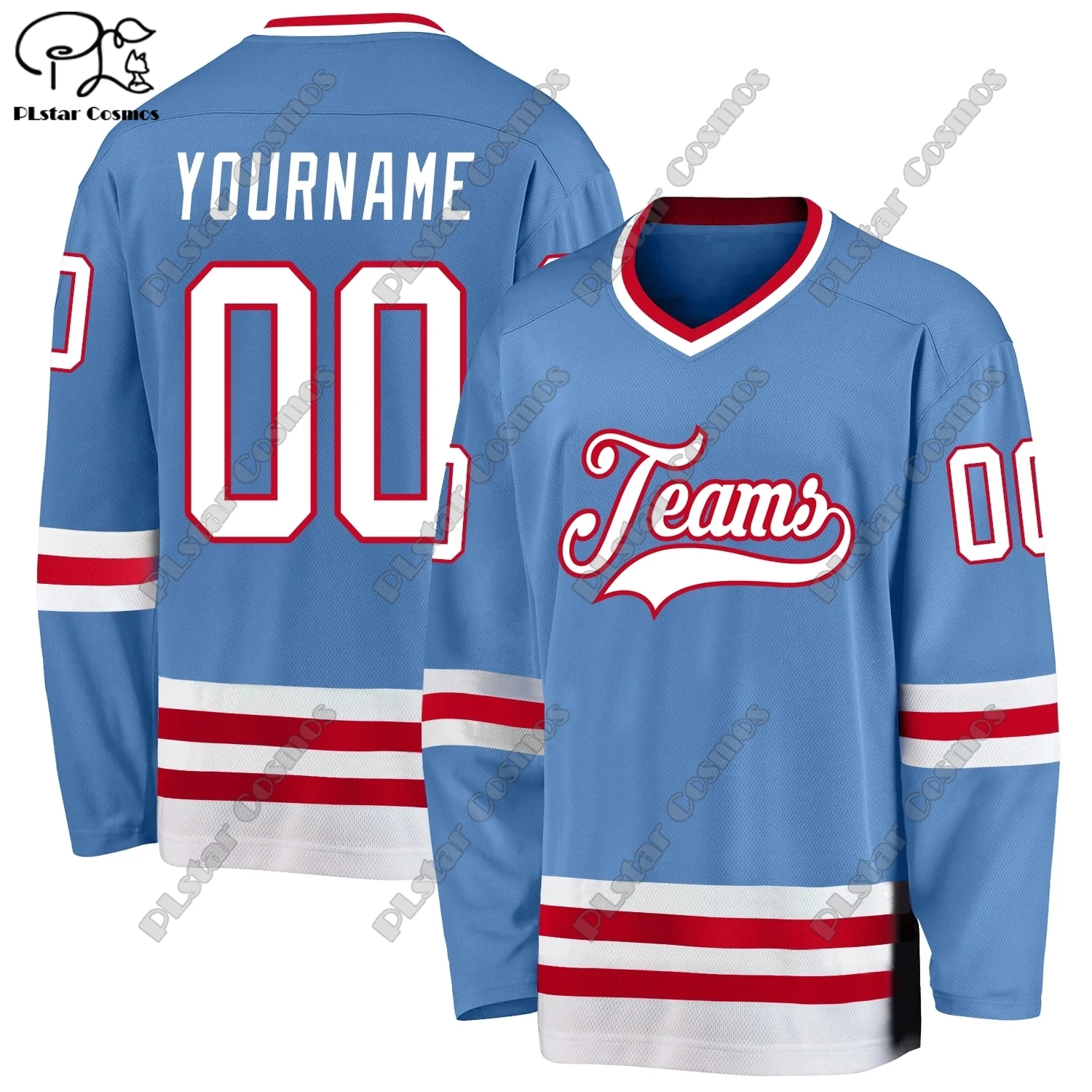 

New Fashion Hockey Jersey Custom V Neck Long Sleeve 3D Printing Harajuku Casual Fun Sweatshirt Team Outdoor Sports Gift Q5