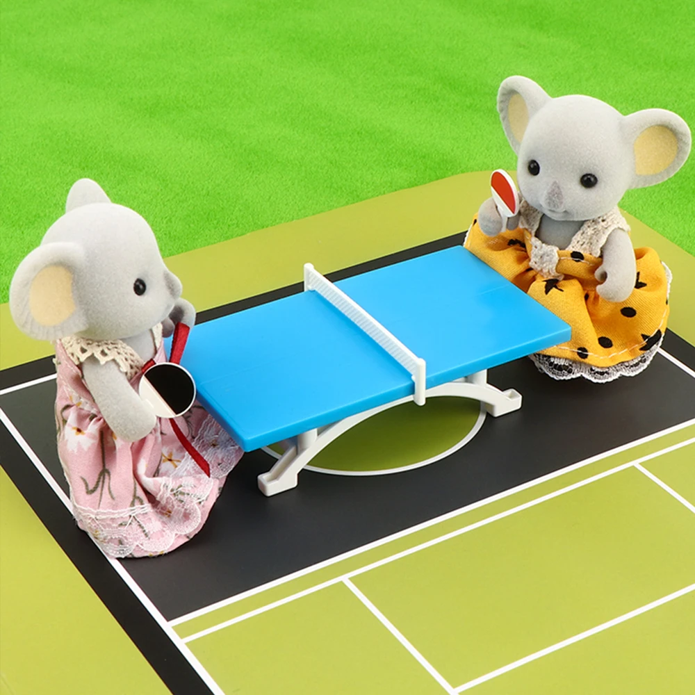 2022 New Forest Animal Family Amusement Park Koala 1:12 Simulation Football Basketball Set Micro Dollhouse Kids Christmas Gift 4