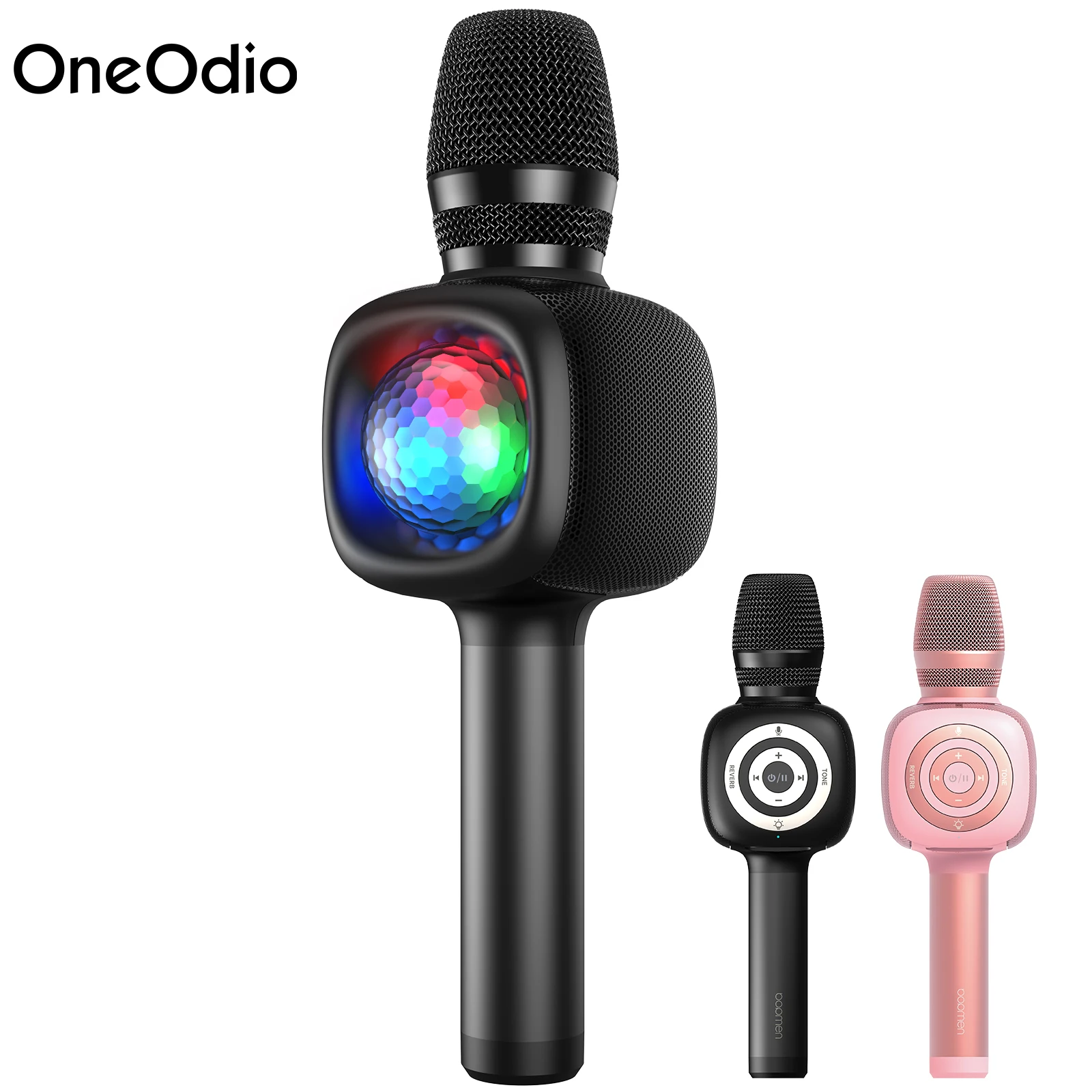 

Bluetooth Wireless Karaoke Microphone with LED Lights 4-in-1 Portable Handheld Mic with Speaker Karaoke Player for Singing Home