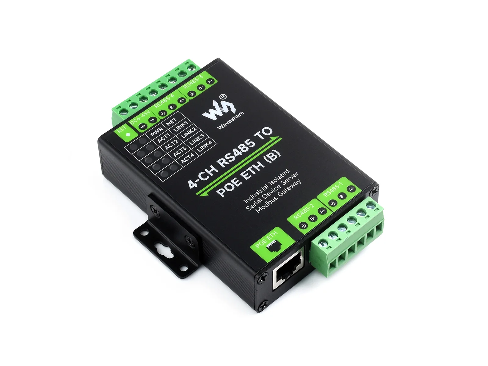 Servidor Serial Ethernet Waveshare Função Poe Opcional Canais Rs485 ch Rs485 para Rj45 Opcional - Imagem 5