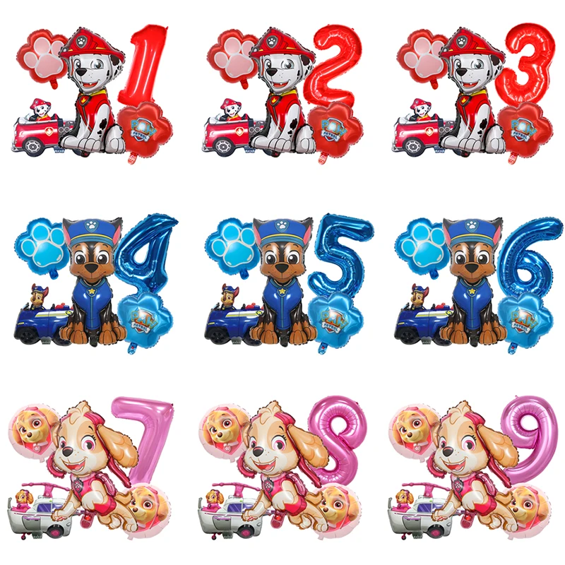 5 шт. Новый мультяшный детский набор воздушных шаров в виде героев мультфильма «Щенячий патруль»