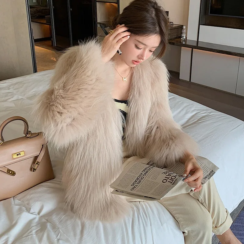 2023 New Faux Fur Coat for Women In Winter with Thickening To Keep Warm Fashionable Reduced Age Slim High End Versatile Outwear