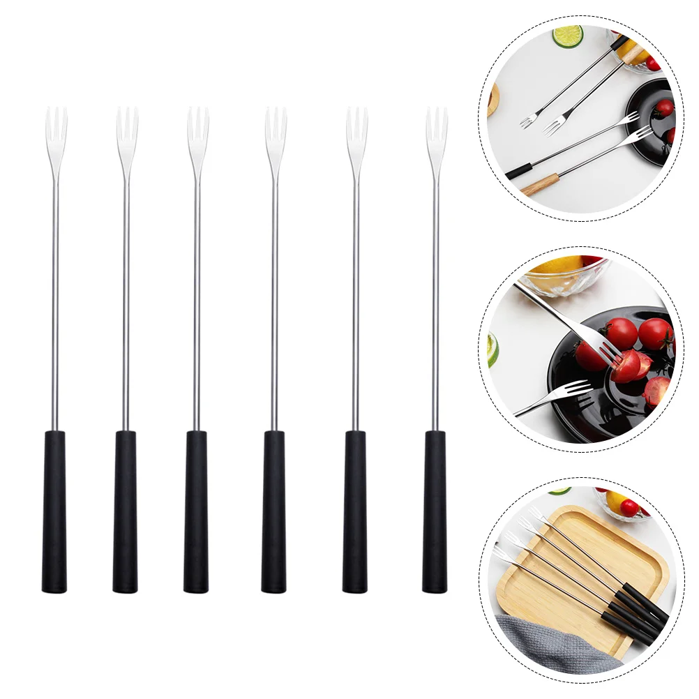 

Stainless Steel Chocolate Fork Cheese Fondue Forks Heat Resistant Hot Pot Fruit Dessert Fork Melting Skewer Kitchen Tools
