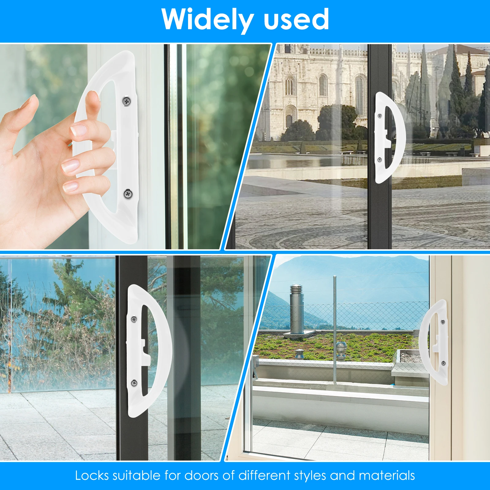 Sliding Patio Door Handle Set with Key Cylinder Mortise Style Sliding Glass Door Handle Aluminium Alloy Lock