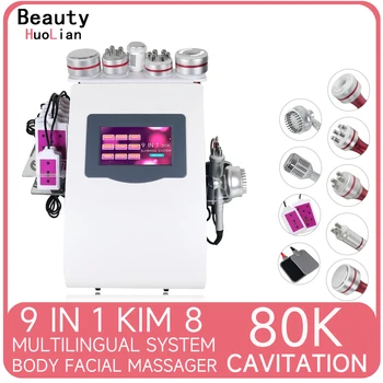 9 in 1 nuovo 80K cavitazione vuoto dimagrante massaggio radiofrequenza esplosivo RF macchina di bellezza viso pelle Lifting dispositivo di serraggio