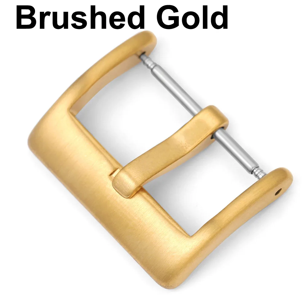Elegant Stainless Steel Watch Pin Buckle - Brushed Matte Finish in Silver, Gold, Black - Leather Band Clasp Accessories