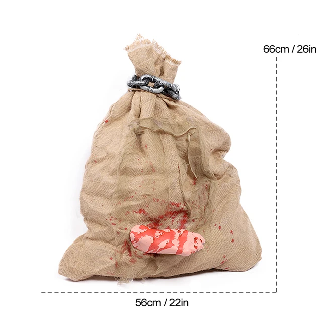 Halloween Decoration Jute Bag Corpse Bloody Broken Leg Electric Sound Toys Scary Prank Props Haunted House Party Decor Pendant 6