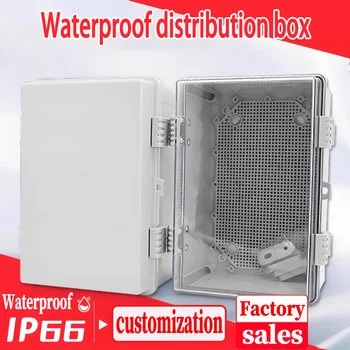 IP66 Abs Pc สีเทา/โปร่งใสฝาครอบตู้กล่องแยกไฟฟ้าบานพับกลางแจ้งกันน้ําพลาสติกกล่องกระจายไฟฟ้า 1