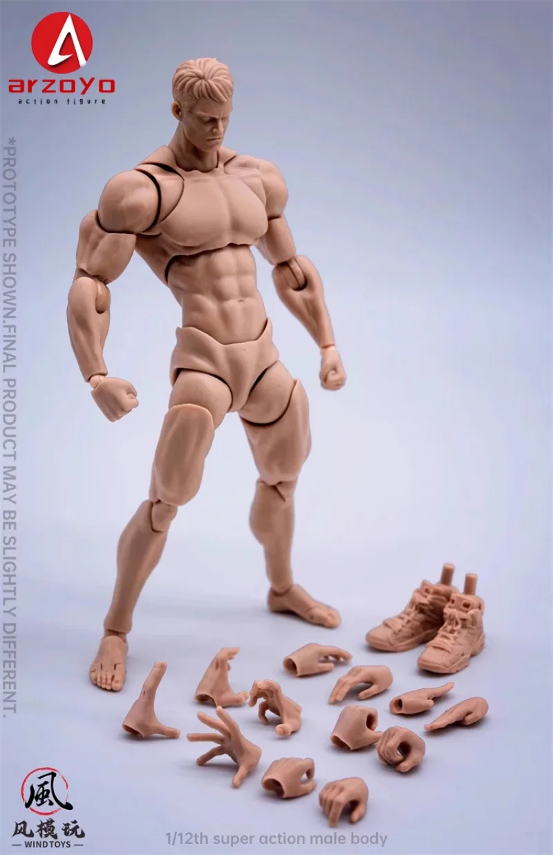 Wind Toys 1/12 Super Flexible Male Muscle Strong Joint Body Doll