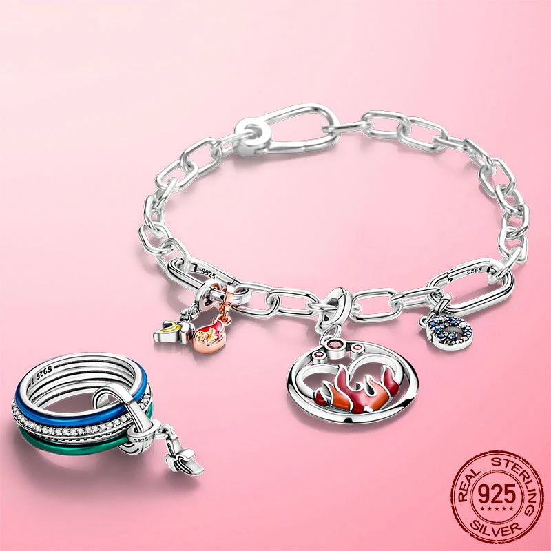 Me Charm Cuentas de para pulsera Pandora, accesorio Original con forma de ojo, Luna, fuego, Circonia cúbica, compatible con Pandora| - AliExpress