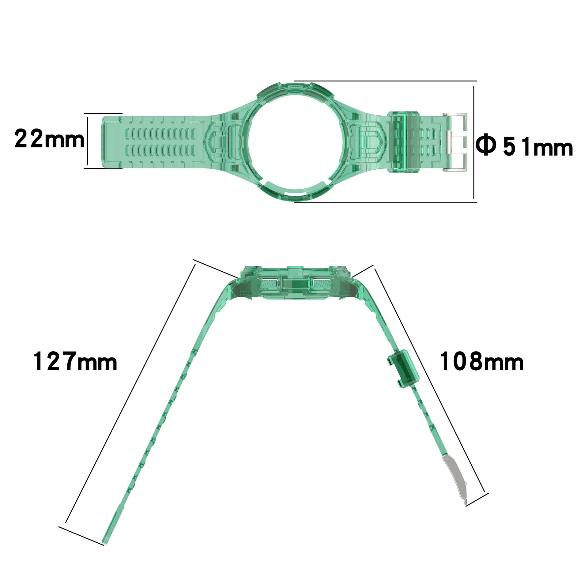 Transparent Case Cover+Strap for Samsung Galaxy Watch 4 Classic 46mm TPU correa sport bracelet Galaxy watch 6 5 4 44mm 40mm band