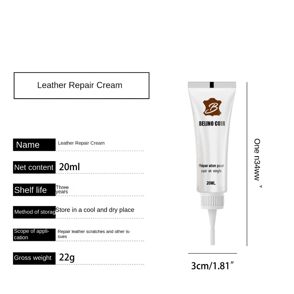 Leather Repair Gel Leather Repair Kit 20ml Car Leather Paint Repair Gel Car Seats Leather Care Cream Matching Refresh Cream Paint Liquid Filler Color Paste