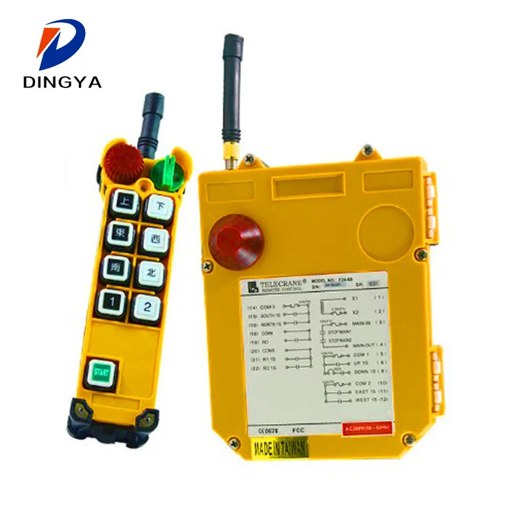 

DY Telecrane Crane Radio Remote Control F24-8d Transmitter Only 8 Double Speed Key Button Vhf Or Uhf 18-65v And 65-440v