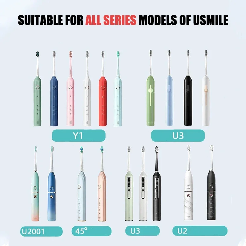 Replacement Brush Heads Suitable for All Series Models of USmile Soft DuPont Nozzles Vacuum Sealed Packaged 6