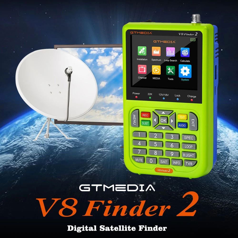 Gtmedia V8 Finder 2 Pro Meter Satellite Signal Finder Dvbs2x/s2/s H