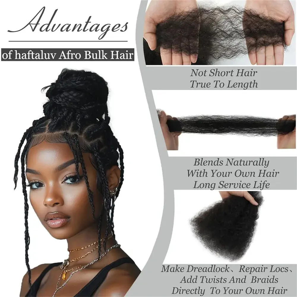 Afro Kinky Bulk Human Hair For Braiding Twists Hair For Micro Twist Afro Kinky Hair Extension 4