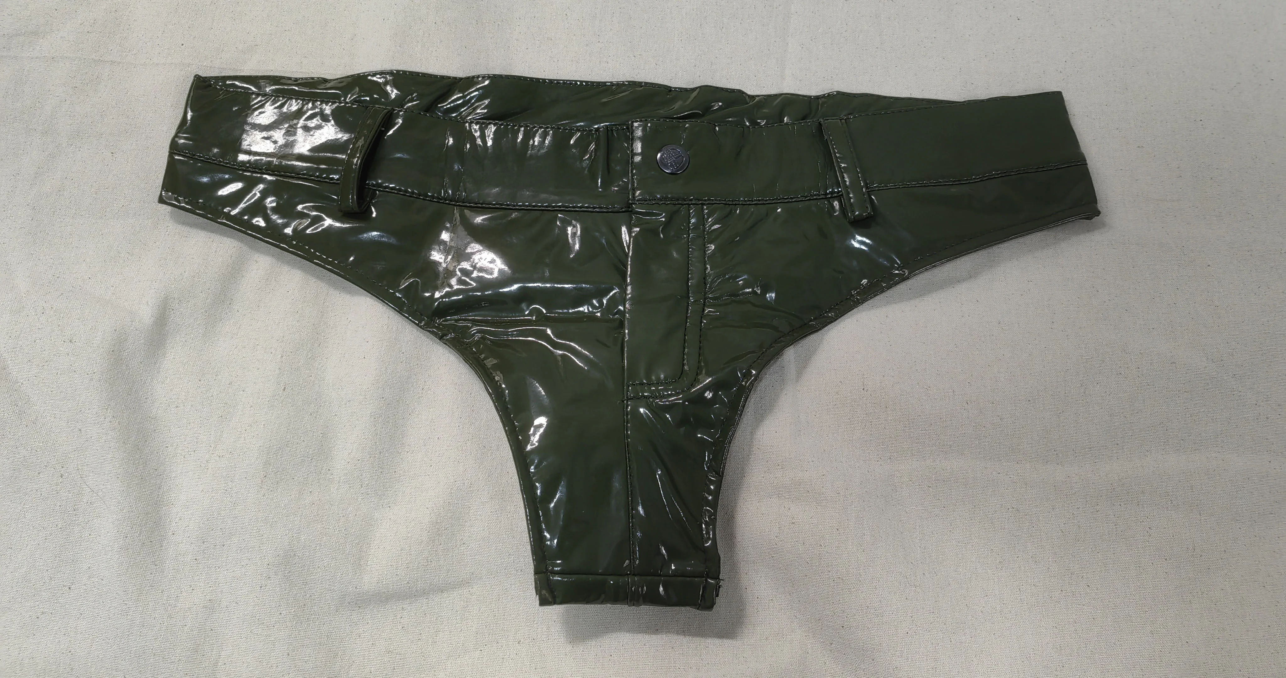 S-3XL Double Sided PU Leather Shorts Wet Look PVC Short Hot Pants Low Waist Sexy Micro Mini Bermudas Trunks Clubwear Streetwear