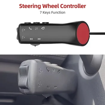 Pulsante volante universale per auto telecomando autoradio navigazione GPS DVD 2 Din telecomando cablato Android 7 tasti