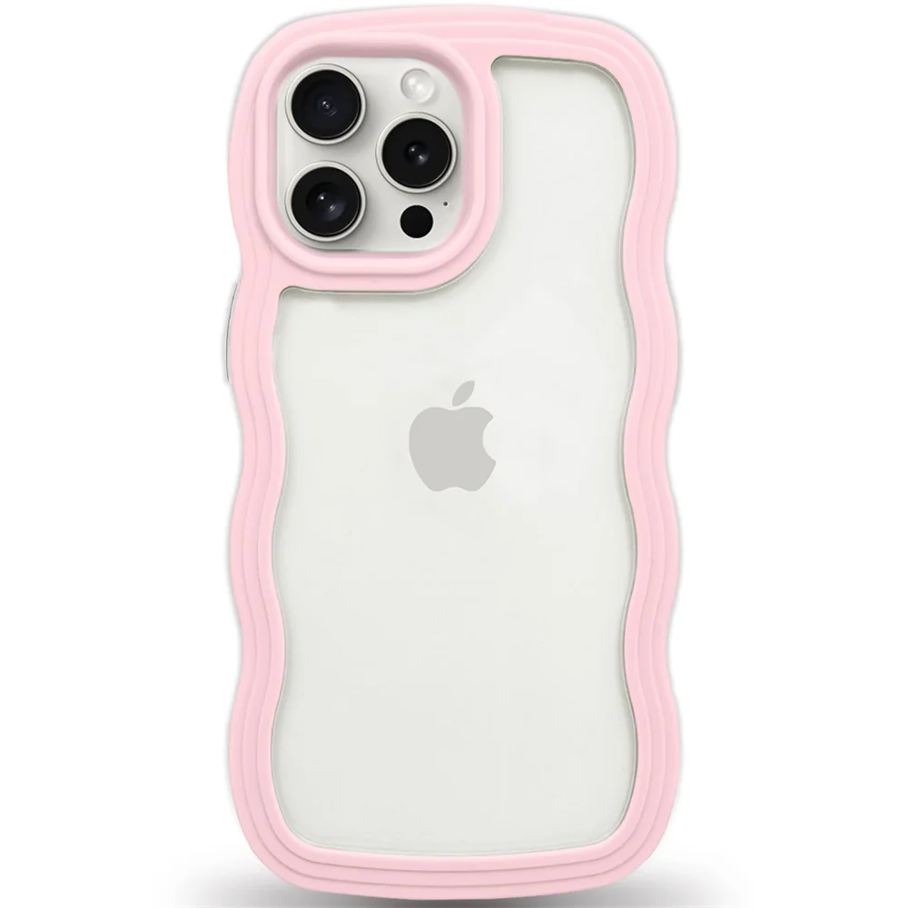 Soft Curly Wavy Shockproof Clear Phone Case Cover