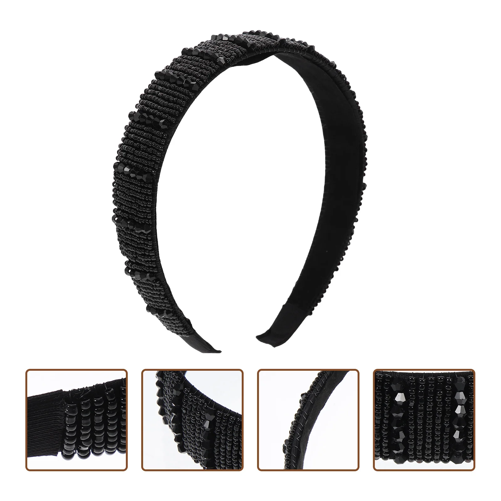 

Rhinestone Headband Fashionable Wide Hair Hoops Beaded Bling HairBand Hair Accessories for