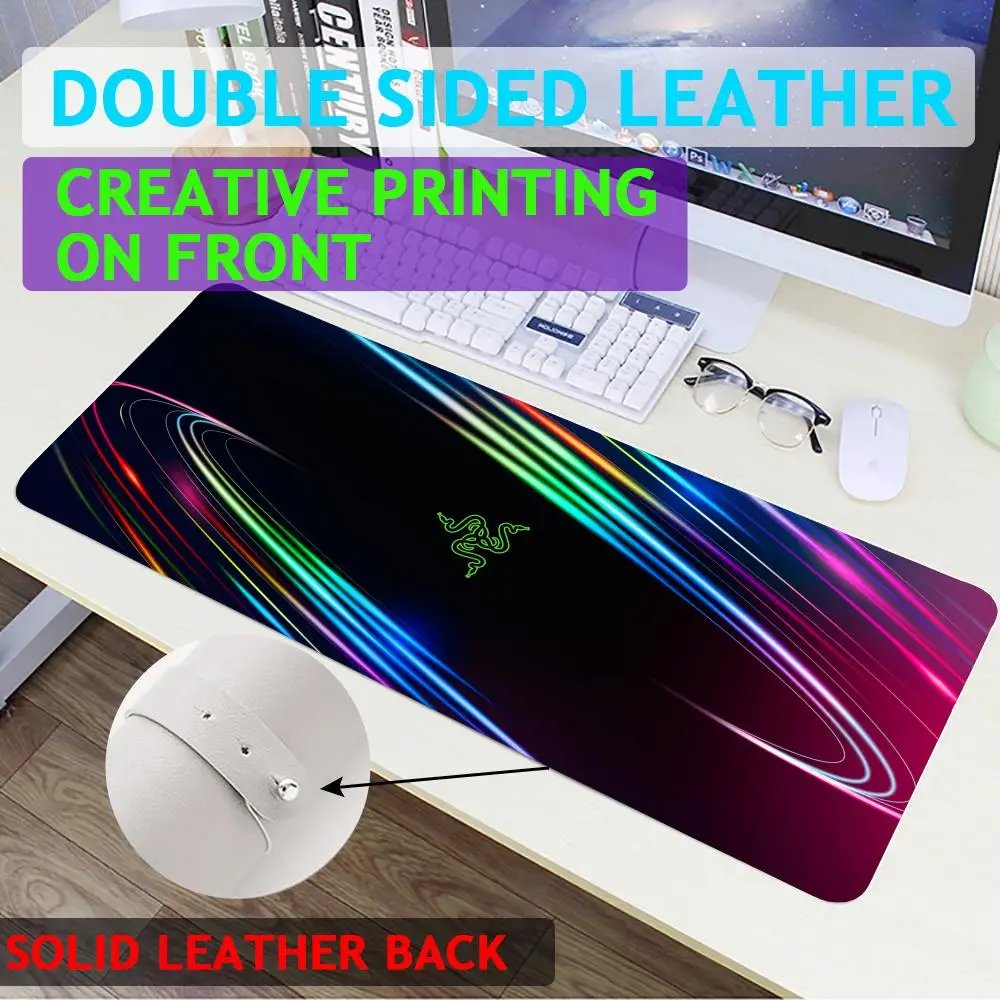 

R-Razer-R Mouse Pad Large Computer Mouse Pad Gaming Mouse Pad Waterproof PU Leather Mouse Pad