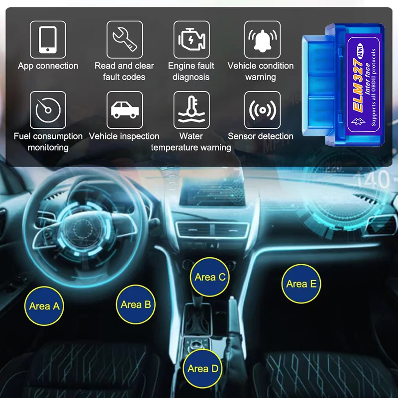 Mini ELM327 V2.1 OBD2 escáner lector de código para Android /IOS Bluetooth  herramienta de diagnóstico de coche, Detector de fallas Automotrices -  AliExpress