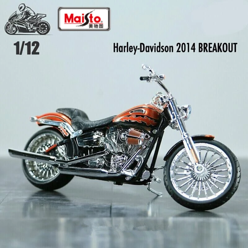 Harley Davidson CVO Breakout 2014 Rame Metallico Modellino Moto 1:12 Maisto